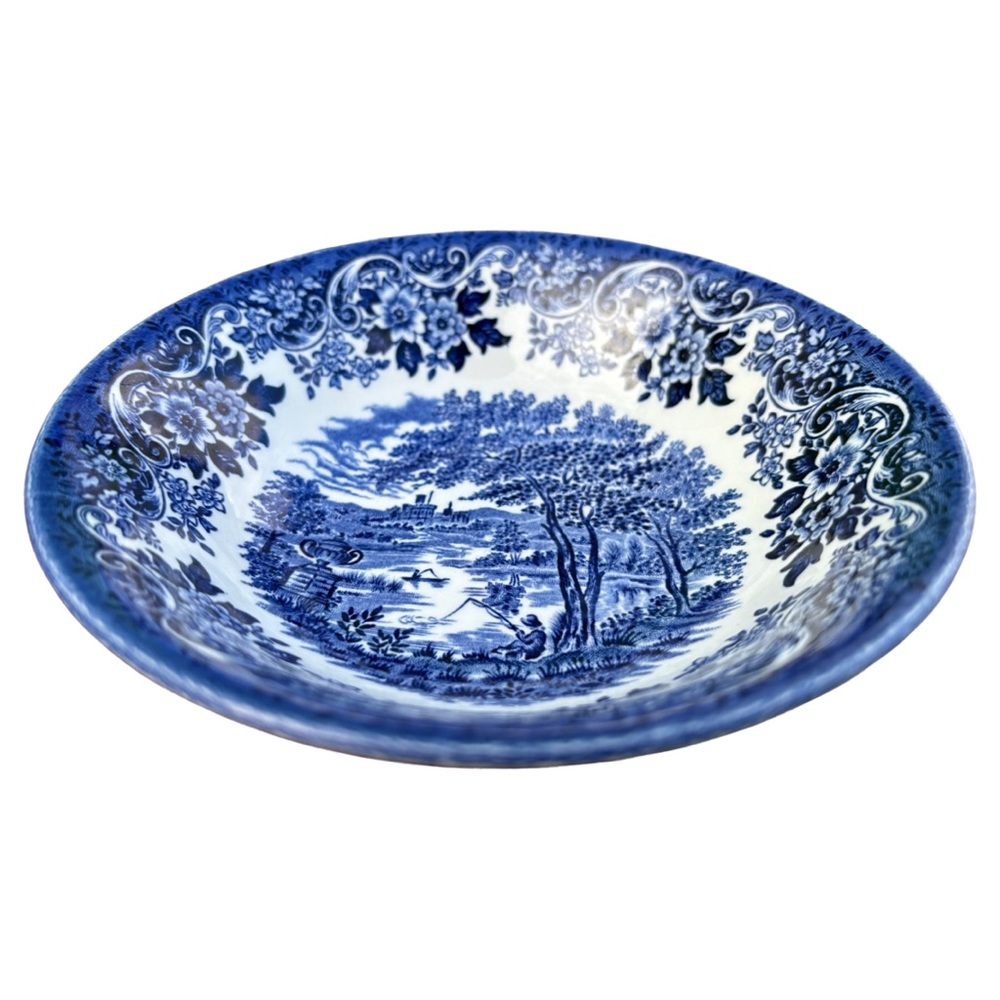 Blue English Scene Bowl